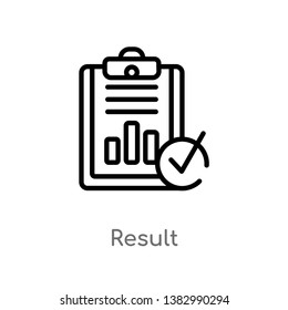 outline result vector icon. isolated black simple line element illustration from marketing concept. editable vector stroke result icon on white background