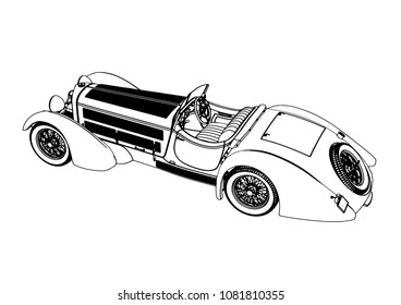 outline of a retro car