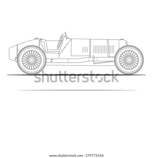 Outline Retro car. Vintage car.  Classic
car. Transportation and traffic, transport and automobile design. 
Vector illustration