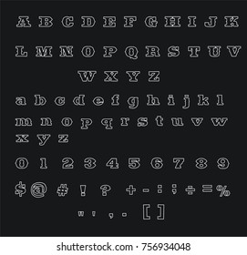 Outline Retro Font -  Vector