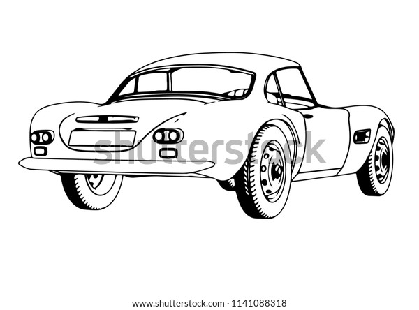 outline retro sport car\
vector