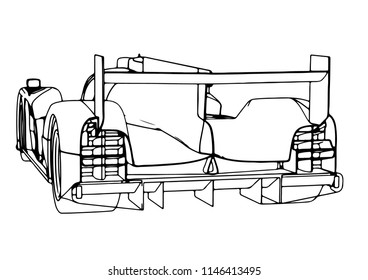outline retro truck vector