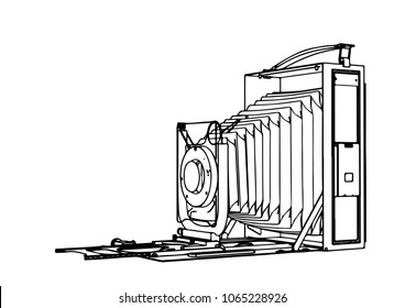 outline retro vector camera