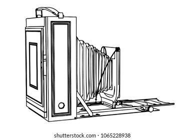 outline retro vector camera