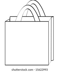 outline of a reusable shopping bag - illustration