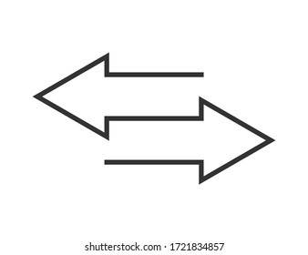 Outline reverse arrow. Swap arrow icon. Outline reverse symbol