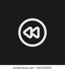 Outline rewind vector icon. Rewind illustration for web, mobile apps, design. Rewind vector symbol.