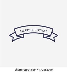 Outline ribbon icon illustration vector symbol 