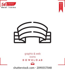 Outline ribbon Icon. ribbon icon vector isolated on white background. Graphic design, material-design, Best sellers icons, mobile application, UI UX design, EPS 10 format vector