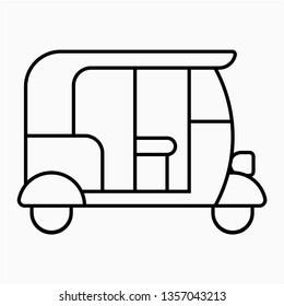 Outline rickshaw vector icon