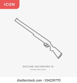 Outline rifle isolated vector icon