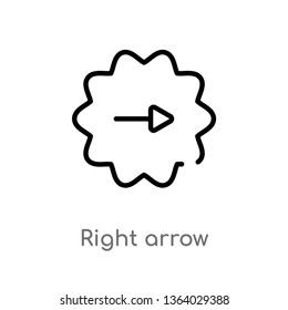 outline right arrow vector icon. isolated black simple line element illustration from user interface concept. editable vector stroke right arrow icon on white background