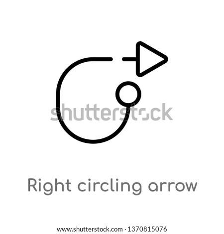 outline right circling arrow vector icon. isolated black simple line element illustration from arrows concept. editable vector stroke right circling arrow icon on white background