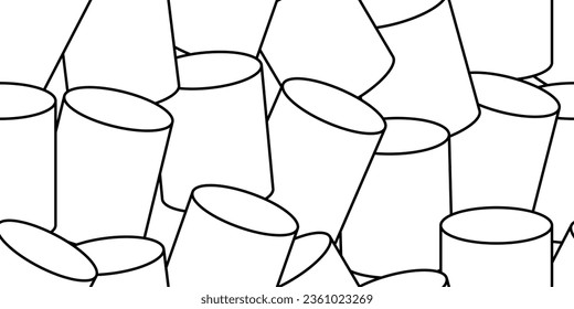 outline right circular cylinder seamless pattern