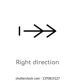 outline right direction vector icon. isolated black simple line element illustration from arrows concept. editable vector stroke right direction icon on white background