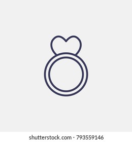 Outline ring valentines day  icon illustration isolated vector sign symbol