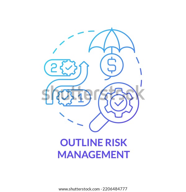 Outline Risk Management Blue Gradient Concept Stock Vector (Royalty ...