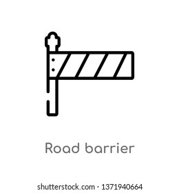 outline road barrier vector icon. isolated black simple line element illustration from construction concept. editable vector stroke road barrier icon on white background