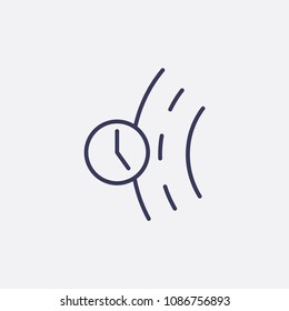 Outline road time icon illustration,vector travel sign symbol