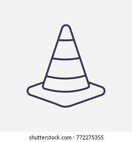 Outline Road Traffic Cone Icon Illustration Vector Symbol
