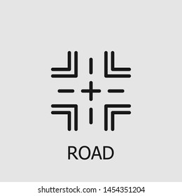 Outline road vector icon. Road illustration for web, mobile apps, design. Road vector symbol.