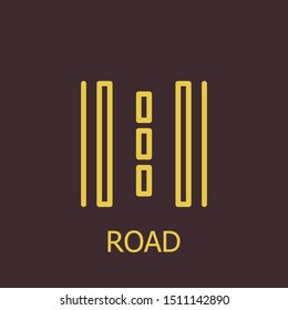 Outline road vector icon. Road illustration for web, mobile apps, design. Road vector symbol.