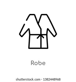outline robe vector icon. isolated black simple line element illustration from greece concept. editable vector stroke robe icon on white background