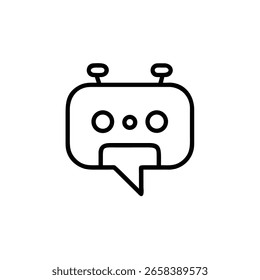 Esquema de la cabeza del robot con el Vector del icono de la burbuja del discurso