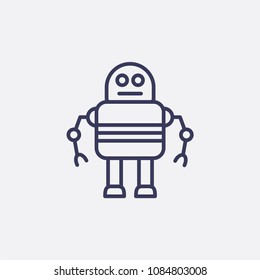 Outline robot icon,texnology illustration, vector bot sign symbol