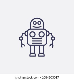 Outline robot icon,texnology illustration, vector bot sign symbol