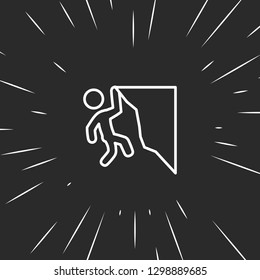 Outline rock climber icon illustration isolated vector sign symbol