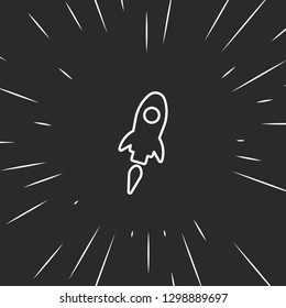 Outline rocket icon illustration isolated vector sign symbol