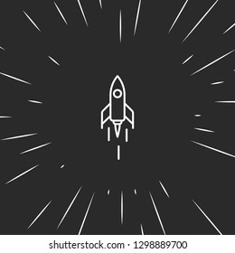 Outline rocket icon illustration isolated vector sign symbol