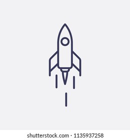 Outline rocket icon illustration,vector space sign symbol