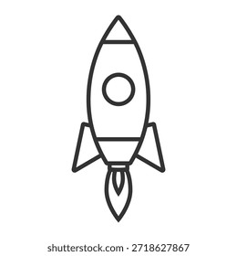 Umrissrakete Symbol einfache Silhouette einzelne flache Stil Design Vektorgrafik auf weißem Hintergrund.