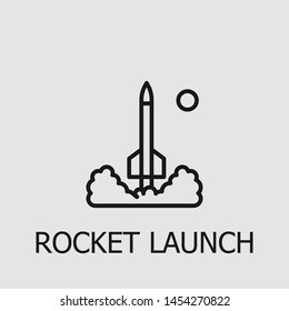 Outline rocket launch vector icon. Rocket launch illustration for web, mobile apps, design. Rocket launch vector symbol.