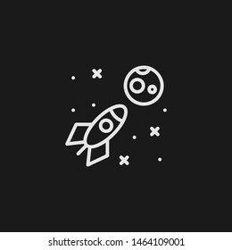 Outline rocket launch vector icon. Rocket launch illustration for web, mobile apps, design. Rocket launch vector symbol.