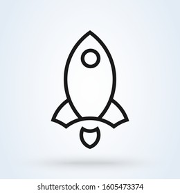 Outline rocket ship. vector modern icon design illustration
