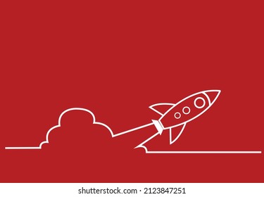 Contorno a Rocketship a punto de estallar. Imágenes prediseñadas editables.