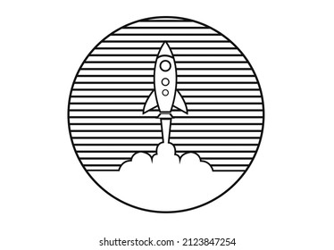 Rocketship-Explosion im Überblick Bearbeitbare Clipart Art.