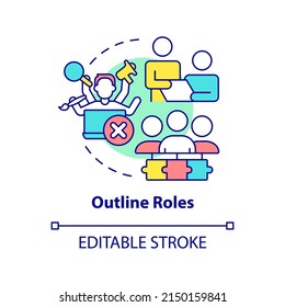 Outline roles concept icon. Responsibilities. Effective stakeholder management abstract idea thin line illustration. Isolated outline drawing. Editable stroke. Arial, Myriad Pro-Bold fonts used