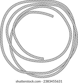 outline roll of rope frame with copy space