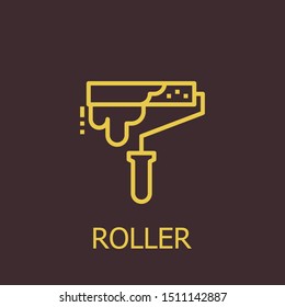 Outline roller vector icon. Roller illustration for web, mobile apps, design. Roller vector symbol.