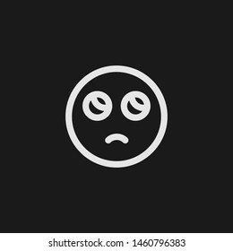 Outline rolling eyes vector icon. Rolling eyes illustration for web, mobile apps, design. Rolling eyes vector symbol.
