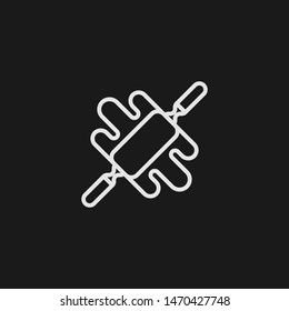 Outline rolling pin vector icon. Rolling pin illustration for web, mobile apps, design. Rolling pin vector symbol.
