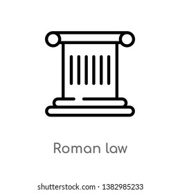 outline roman law vector icon. isolated black simple line element illustration from law and justice concept. editable vector stroke roman law icon on white background