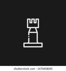 Outline rook vector icon. Rook illustration for web, mobile apps, design. Rook vector symbol.