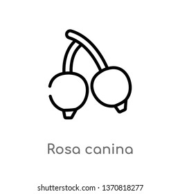 outline rosa canina vector icon. isolated black simple line element illustration from autumn concept. editable vector stroke rosa canina icon on white background