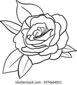 Outline Rose Garden Flower Stock Vector (Royalty Free) 1974664811 ...