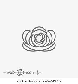 outline rose vector icon
